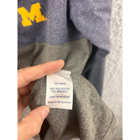 Michigan Wolverines Quarter Zip Pullover Gray Blue Rivalry Threads XL - Picture 5 of 9